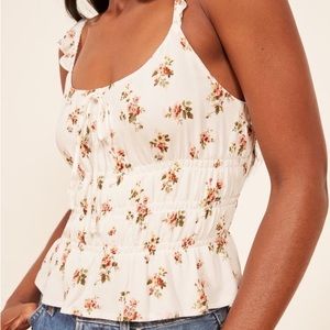 Reformation Aurora Ruffle Strap Top